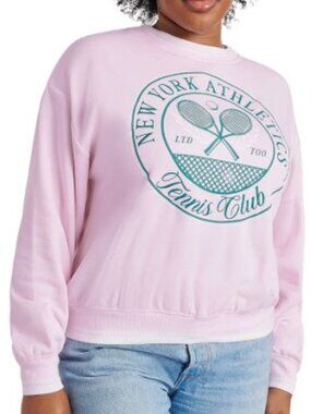 Limited Too Women's Pink New York Athletics Tennis Club Graphic Sweatshirt